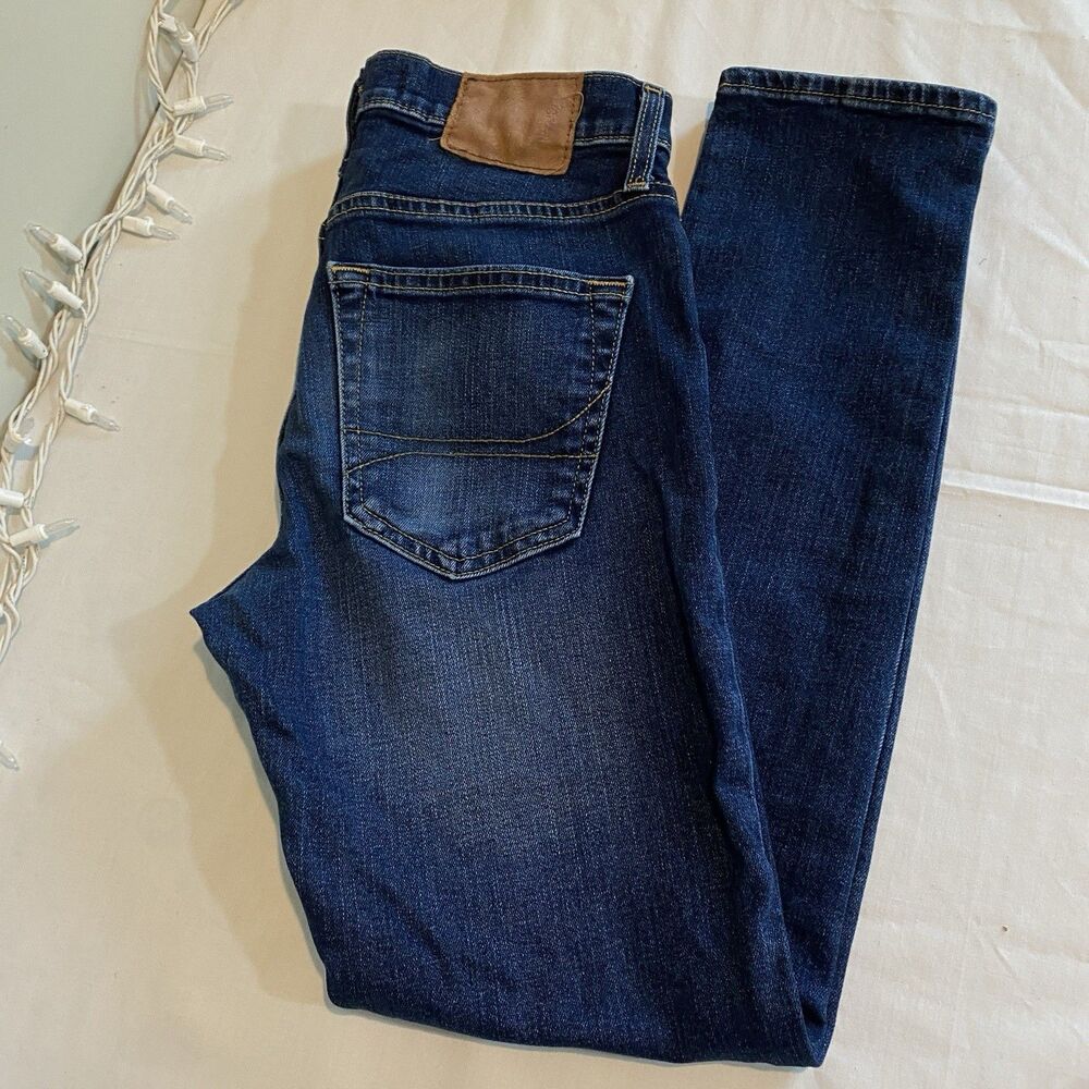 Hollister mens jeans skinny epic flex sz 28x30 whiskered medium wash